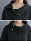 Women's Winter Style Turtleneck Sweatshirts Side Zipper Top
