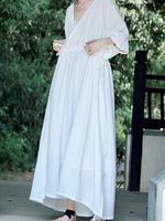 Breezy Garden-Party Wrap Maxi — Double Gauze Cotton, Effortless and Flattering