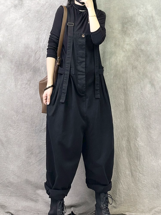 Women's Black Dungaree