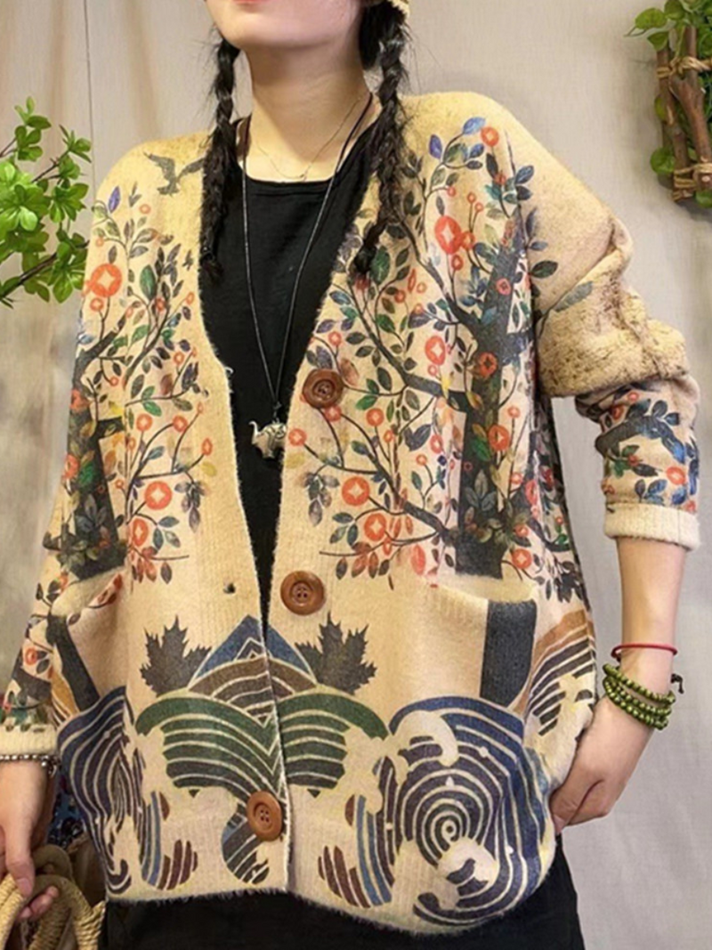 women's  Printed Cardigans
