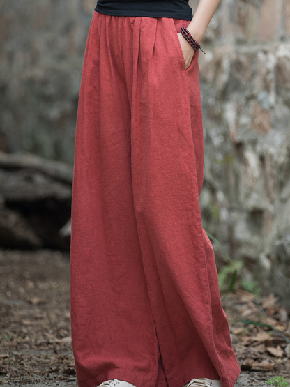 Women's Red wide-leg pants 