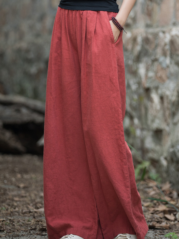 Women's Red wide-leg pants 
