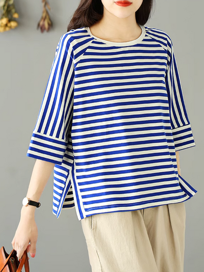 Women's ldeal for Casual Days Striped T-Shirt Top