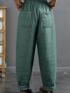 Women's Everyday Vintage Embroidered Pockets Pants Bottom