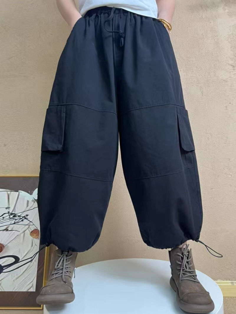 Women's Black Loose Bottom 