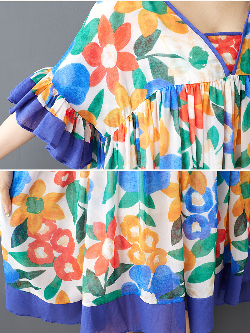 Women's Cool & Stylish Beautiful Summer Floral Printed Midi- Dress