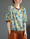 Women's Summer Any Occasion Loose Floral Printed Tops