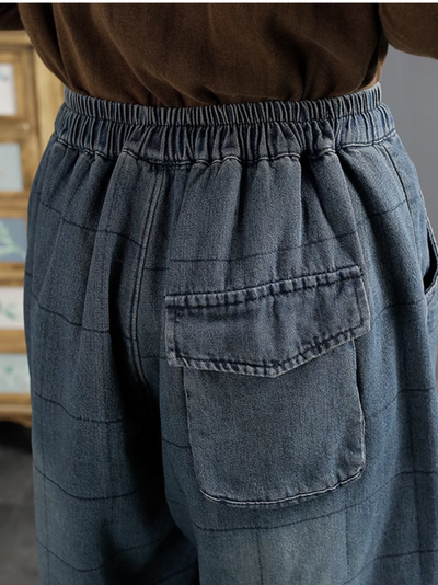 Women's Plus Size Comfortable Patch Denim Harem Bottom