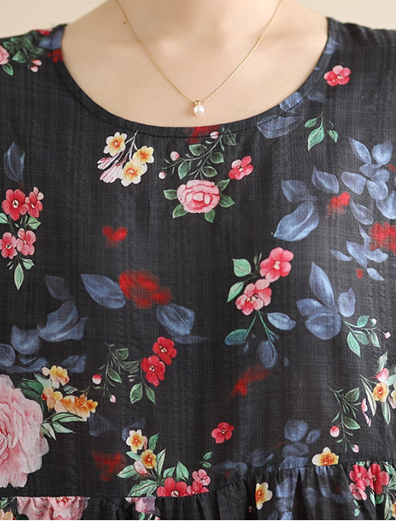 Boho Floral Beach Midi Dress for Summer Comfort