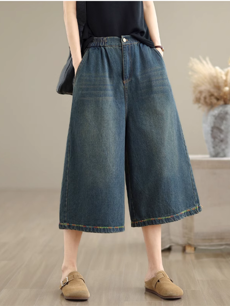 Women's Summer Trendy Fashionable Pockets Button Bottom