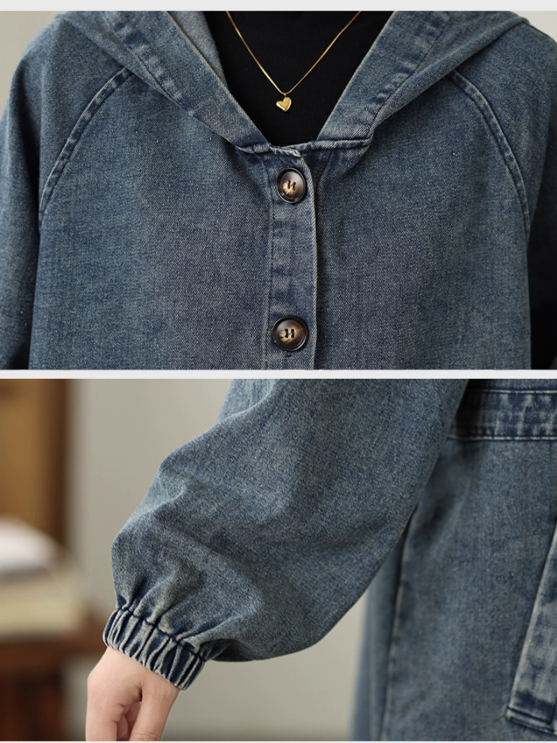 Women's Summer Stylish & Comfy  Denim Hooded Loose Jacket
