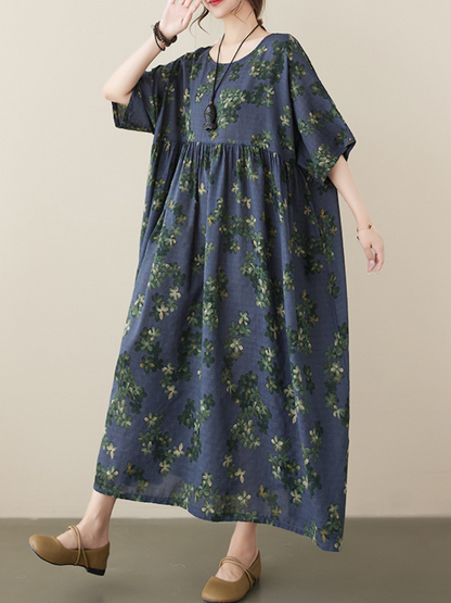 Women's s Gray Blue Smock Dress