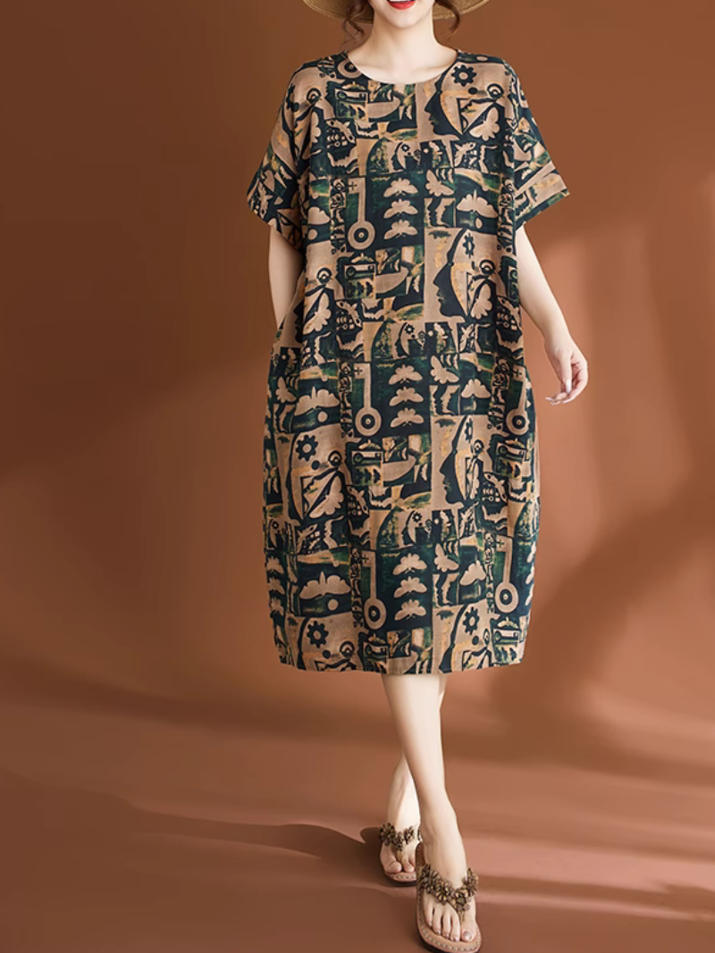 Women's Beautiful & Unique Summer Printed Midi-Dress
