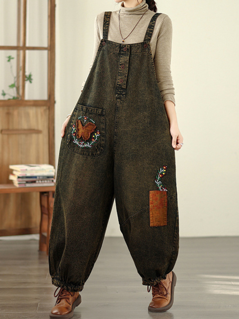 breathable denim cotton overalls for women