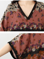 Breezy Weekend Maxi Kaftan Dress— Flowy Floral Dress with Forgiving Drape