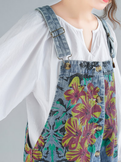 Women Breezy Summer Vibes Baggy Ripped Hole Overalls Dungarees