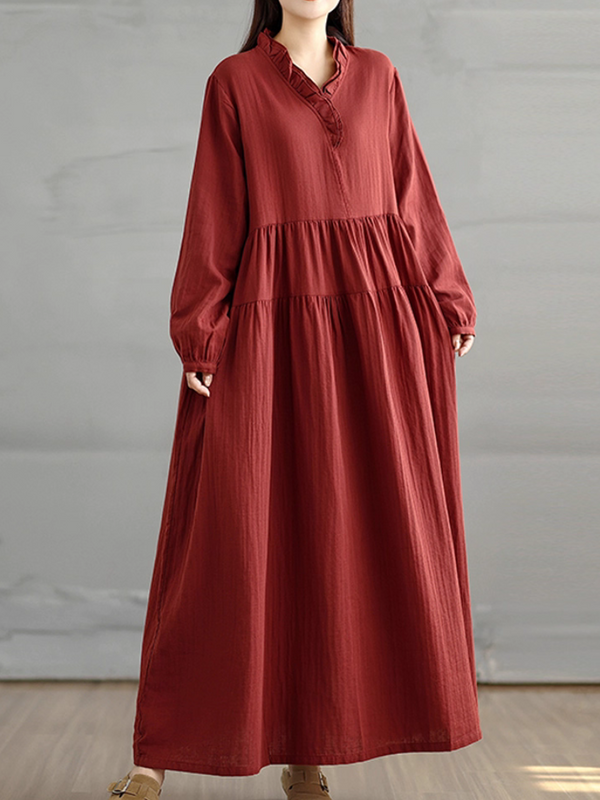 Robe longue ample confortable et élégante pour femmes, été et printemps 