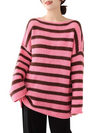 Women's Winter Warm Striped Shoulder Sweater