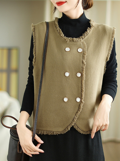 women's All-in-One Style knitted Vest Coat