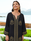 Women's Beach Casual Outings Long Embroidered A-Line Dress