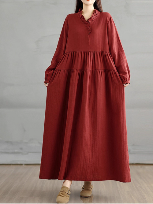 red long sleeve smock dress Stylish Women's Long Summer Smock Dress