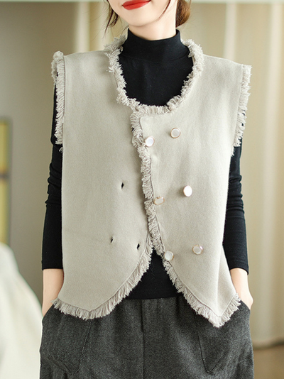 women's All-in-One Style knitted Vest Coat