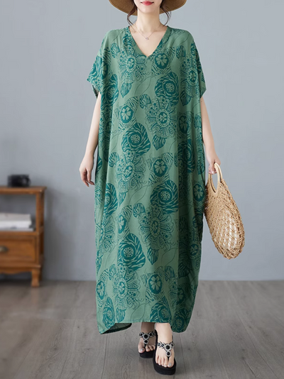 Women's Perfect for Beach Summer Days Printed Kaftan Dress