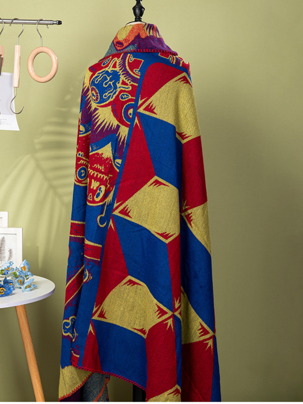 Cozy Evenings Wrap — Artful Jacquard Shawl with Warm, Forgiving Drape