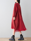 Women's Delightful  Polka Dot Patch Long-Sleeved A-line Dress