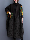 Women's Stylish Windbreaker Loose Casual Printed Flower Coat