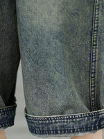 Relaxed Utility Denim Overalls with Cargo Pockets and Adjustable Straps for Women