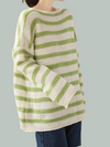 Women's Winter Warm Striped Shoulder Sweater