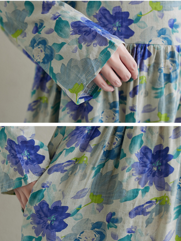 Women's Front Pocket Smock Dress
