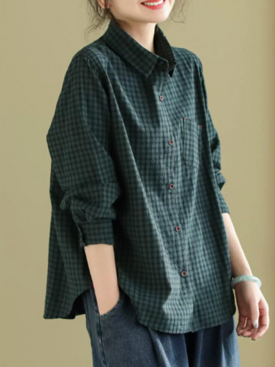 Women's Summer Comfort and Fashion Plaid Tops