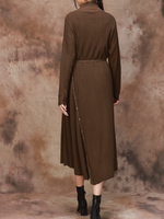 Women side button A-Line Dress 