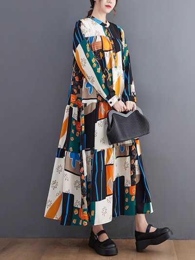 Women's Front Button A-line Dress