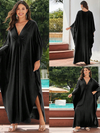 Women's Generous Loose Large Size Solid Color Kaftan Dress