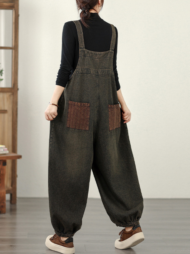 Chic Women's Wide-Leg Summer Denim Dungarees | Eva Trends