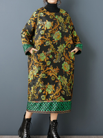 Baroque Jacquard Quilted Midi Dress in a Relaxed Cocoon Silhouette