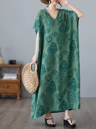 Women's Perfect for Beach Summer Days Printed Kaftan Dress