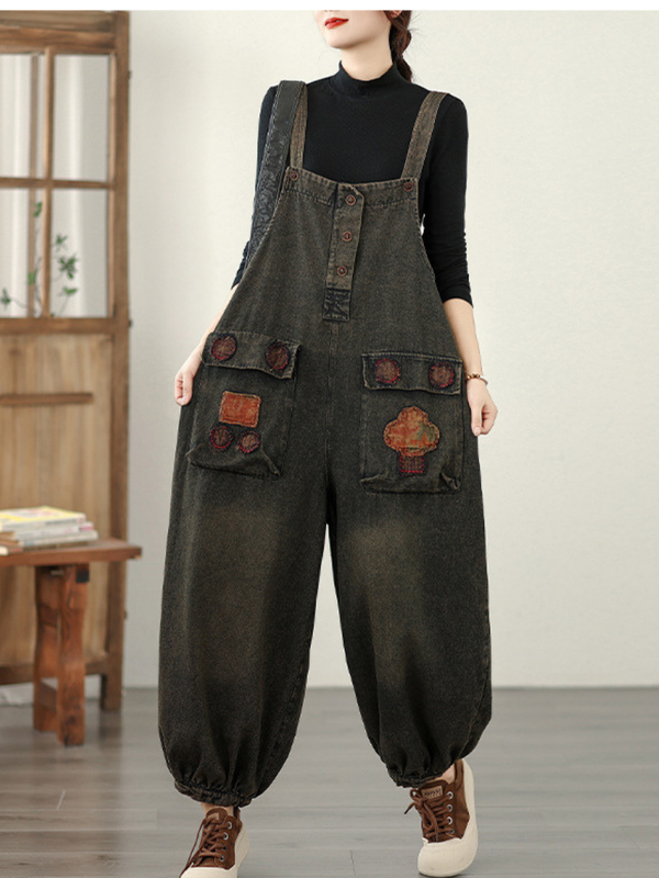 Chic Women's Wide-Leg Summer Denim Dungarees | Eva Trends