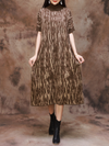 Fashionable Women's Camouflage Half Collar Knitted Midi Dress