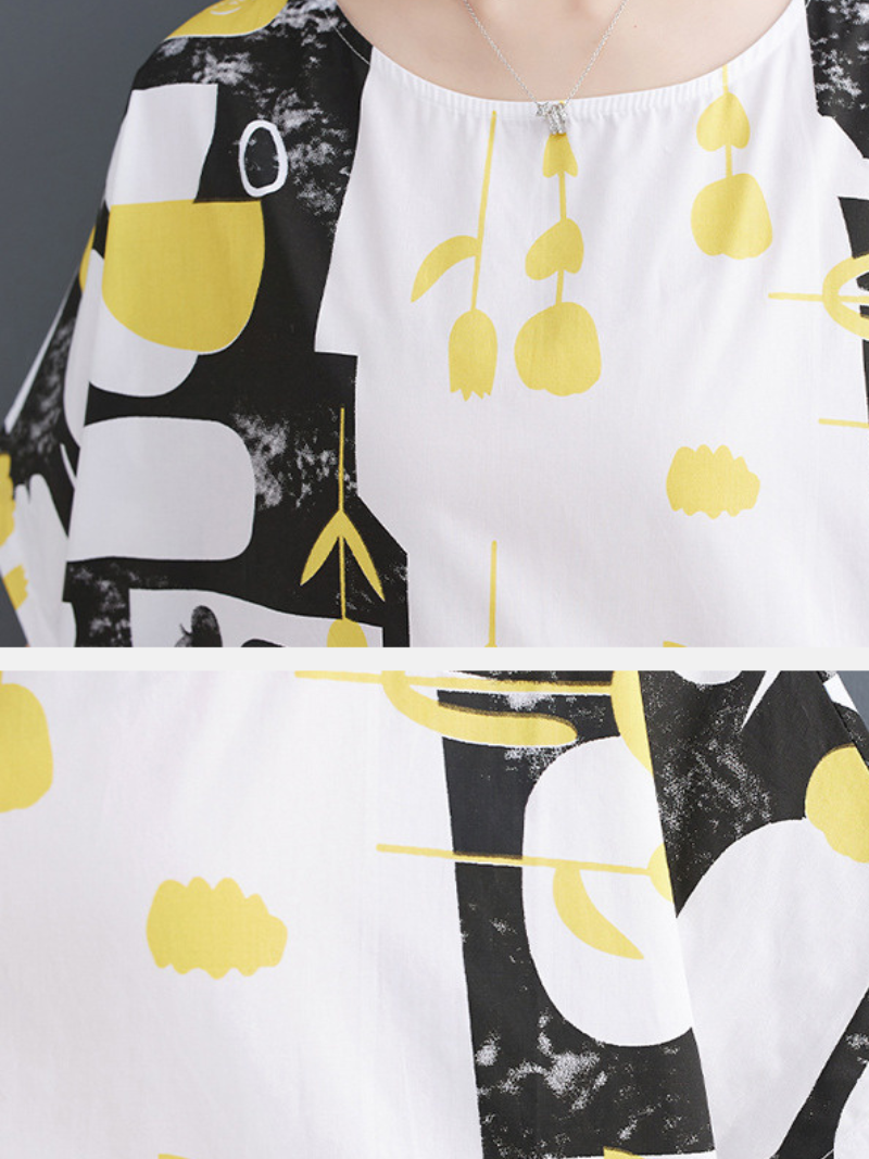 Abstract Print Rayon Midi Dress with Pockets, Chic Summer Style