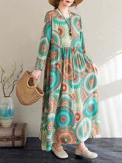 Women's Bold Patterns Stylish Loose Smock Dress