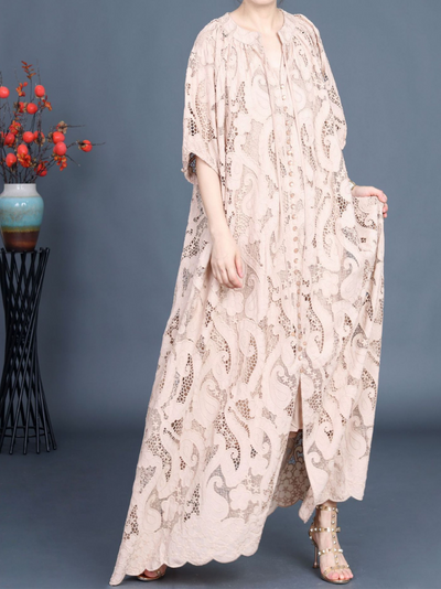 Women's Every Occasion Wear Embroidery Flowers A-Line Dress