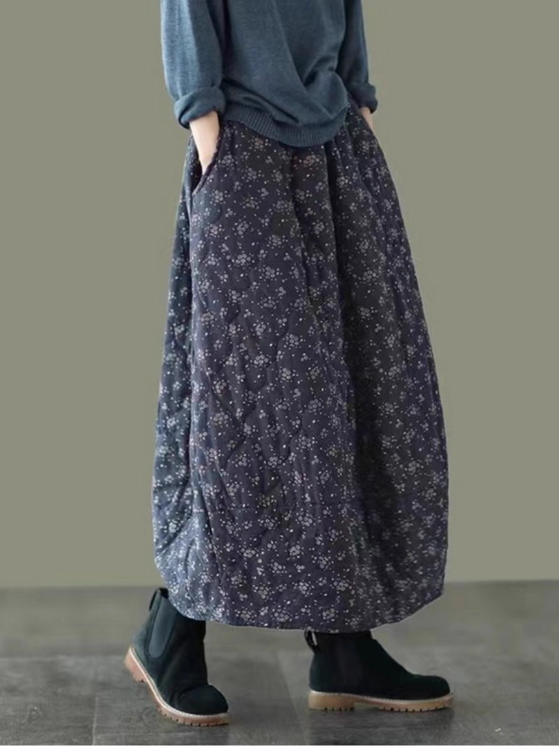 Ditsy Floral Maxi Skirt in 100% Cotton, Effortlessly Chic Elegance