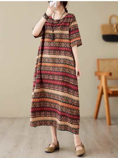 Women's Round Neck Midi Dress