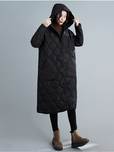 Women's Winter Warm Hooded Button-Up Coat