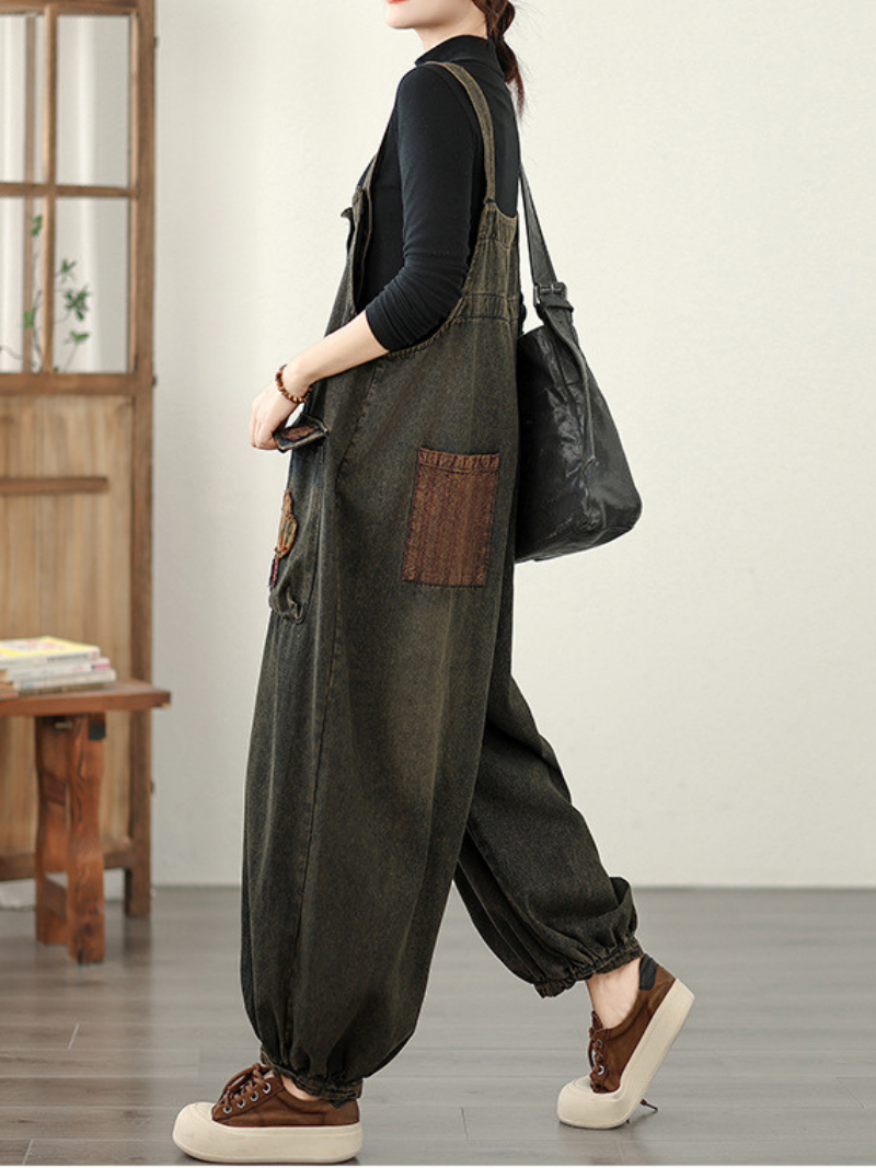 Chic Women's Wide-Leg Summer Denim Dungarees | Eva Trends
