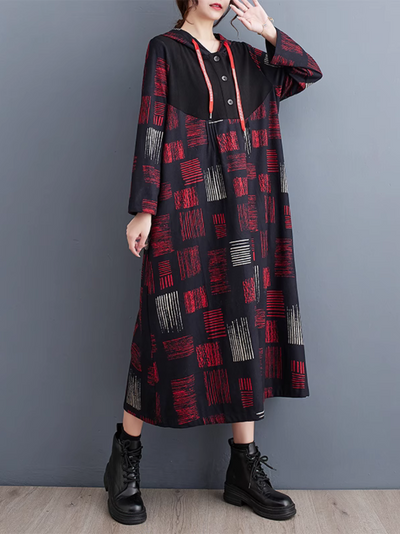 Women's Timeless Grace Printed knee A-Line Dress